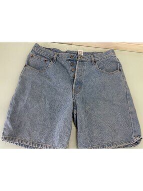 Vintage Brittania Denim Jean Shorts Jorts Mens 38 Button Fly 90's Light Wash